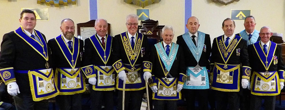 Pictured from left to right, are: Jim Finnegan, Peter Maxwell, David Cook, Geoffrey Pritchard, Barry Lee, Kevin McCumiskey, John Turpin, Brian Burgess-Dicks and Clive Gitsham.