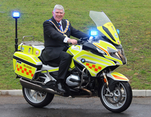 Tony Harrison ‘testing’ one of the new motorbikes. Tony Harrison ‘testing’ one of the new motorbikes.