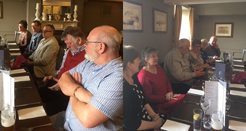 Club members, Hilda Swindlehurst, Adrian Dean, Mick Norris, Stuart Mason, Ralph Miller, Julie Miller, Linda Mason, Dennis Read, Barbara Norris, Elaine Dean and Bill Swindlehurst, meeting at The Mill. Club members, Hilda Swindlehurst, Adrian Dean, Mick Norris, Stuart Mason, Ralph Miller, Julie Miller, Linda Mason, Dennis Read, Barbara Norris, Elaine Dean and Bill Swindlehurst, meeting at The Mill.