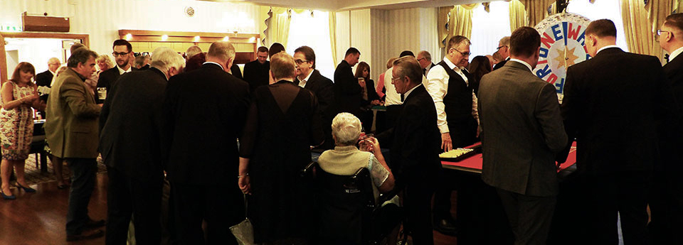The tables were kept busy all evening. The tables were kept busy all evening.