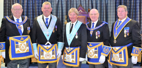 Pictured from left to right, are: Philip Gunning, John Eccles, Norman Guy, David Grainger and Neil McGill. Pictured from left to right, are: Philip Gunning, John Eccles, Norman Guy, David Grainger and Neil McGill.