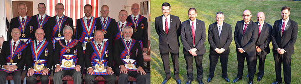 Pictured left from left to right rear row, are: Brian Griffiths, Steve McClintock, Phil Preston, Neil MacSymons, Dennis Laird, Paul Thompson and John Roxburgh. Front row: Peter Quirk, David Grainger, Paul Renton, Chris Butterfield and David Barr. Pictured right from left to right, are: Mike Younger, Stuart Braithwaite, Steve Harris, David Shaw, Kevin Rigg and Dan Moyes.