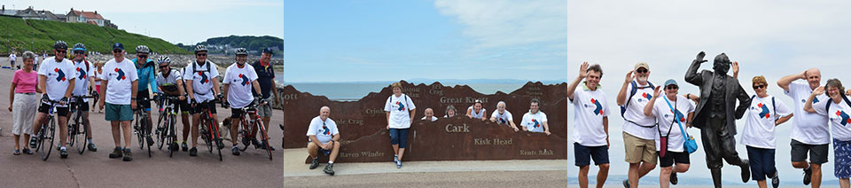 Left: Maureen Harrison (left) and Tony Harrison (fourth from left) with the South Fylde cyclists. Centre: David and Sue Winder (left) with fellow walkers. Right: A photo with Eric is compulsory! Left: Maureen Harrison (left) and Tony Harrison (fourth from left) with the South Fylde cyclists. Centre: David and Sue Winder (left) with fellow walkers. Right: A photo with Eric is compulsory!