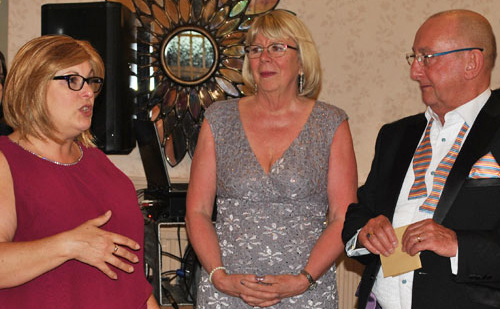 Claire Liptrott (left) thanking Neil and the group for the generous donation. Claire Liptrott (left) thanking Neil and the group for the generous donation.