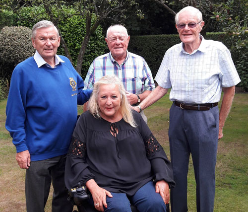 Pictured with Val from left to right, are: Iain McNair (Lions: Past President-Southport), John Tamlin (Lions Project Leader for the appeal) and John Allwright. Pictured with Val from left to right, are: Iain McNair (Lions: Past President-Southport), John Tamlin (Lions Project Leader for the appeal) and John Allwright.