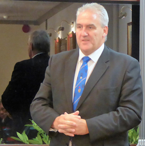 Group chairman Andrew Whittle proposes the toast to Kevin Poynton. Group chairman Andrew Whittle proposes the toast to Kevin Poynton.
