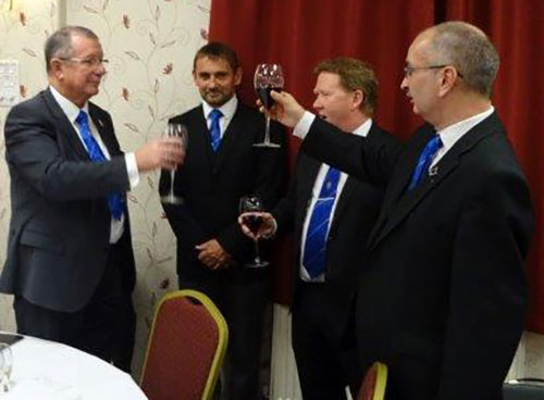 Pictured from left to right, are: Steve Willingham, David Thomas with Shaun Haynes and Roy Morden performing a duet for the master’s song. Pictured from left to right, are: Steve Willingham, David Thomas with Shaun Haynes and Roy Morden performing a duet for the master’s song.