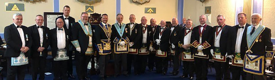 The brethren of Ashlar Lodge, together with their guests. The brethren of Ashlar Lodge, together with their guests.