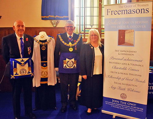 Pictured from left to right, with Geraldene’s regalia on display are; Bill Edmonds, Tony Harrison and Geraldene Greenhalgh. Pictured from left to right, with Geraldene’s regalia on display are; Bill Edmonds, Tony Harrison and Geraldene Greenhalgh.