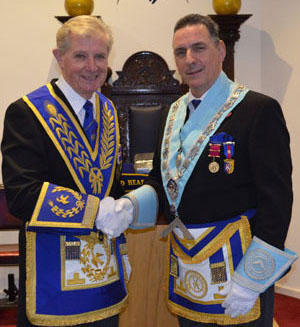 Stuart (left) congratulates Eddie. Stuart (left) congratulates Eddie.