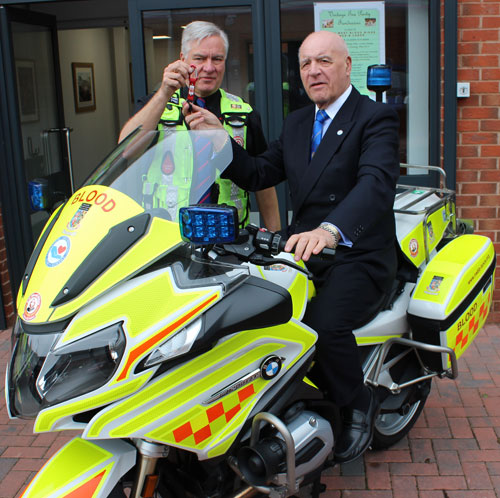 Simon Hanson and Steve Kayne are pictured earlier this year when the two motorbikes were delivered to NWBB. Simon Hanson and Steve Kayne are pictured earlier this year when the two motorbikes were delivered to NWBB.