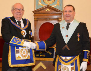 Philip Gunning (left) congratulating Darren Brown. Philip Gunning (left) congratulating Darren Brown.