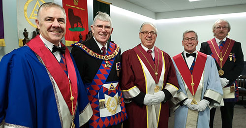 Pictured from left to right, are: Steve Jelly, Tony Harrison, Colin Goodwin, Bob Marsden and Gordon McLean