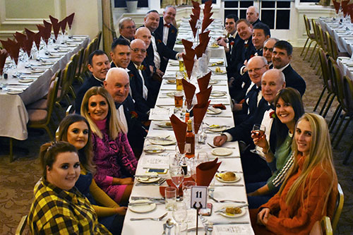 The stewards at dinner. The stewards at dinner.