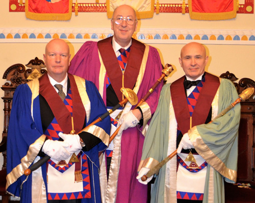 Pictured from left to right, are: The installing principals, Paul Copeland, Geoffrey Gill and Robert Martin. Pictured from left to right, are: The installing principals, Paul Copeland, Geoffrey Gill and Robert Martin.