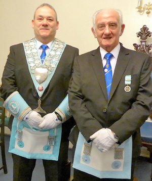 Master elect Stephen Booker (left) and his father Ernie Booker. Master elect Stephen Booker (left) and his father Ernie Booker.