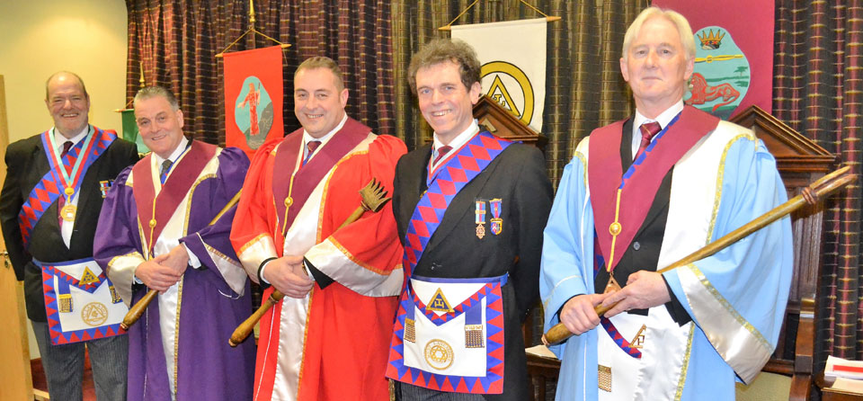Pictured from left to right, are: Andrew Bartlett, Neil Hartley, Scott Devine, Michael Threlfall and Brian Stoddart. Pictured from left to right, are: Andrew Bartlett, Neil Hartley, Scott Devine, Michael Threlfall and Brian Stoddart.