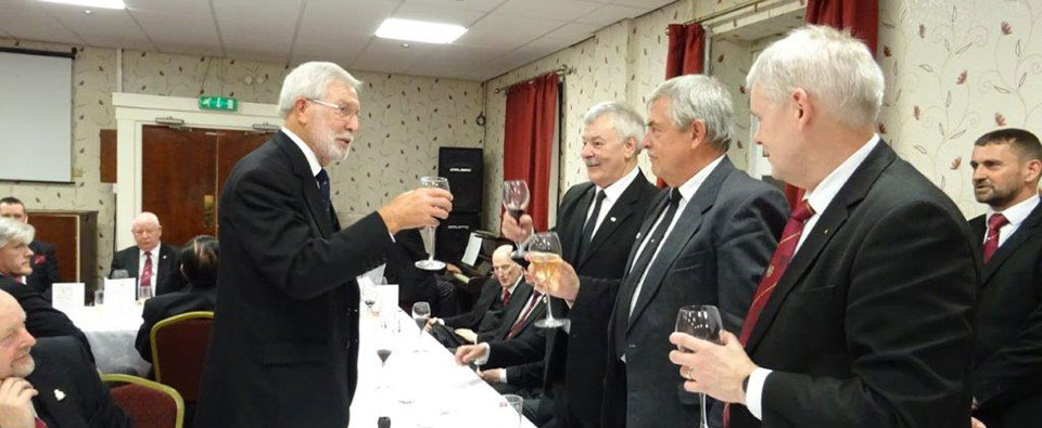 John Chesters sings the principals song to John Pitches, Andrew Harrison and Terry Murtagh. John Chesters sings the principals song to John Pitches, Andrew Harrison and Terry Murtagh.