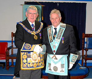 Tony Harrison (left) congratulates Eric Moran on becoming WM. Tony Harrison (left) congratulates Eric Moran on becoming WM.