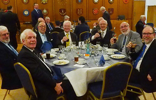 In the foreground, pictured from left to right, are: Harry Davidson, Ken Oxley, Tom Dunne, Keith Jackson, Mike Heed, David Calvert and Grahame Whattam.
