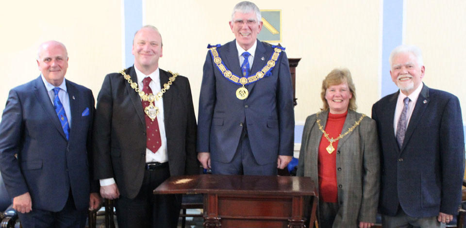 Pictured from left to right, are: David Winder, the Worshipful the Mayor of Blackpool, Councillor Gary Coleman, Tony Harrison, Mayoress Councillor Debbie Coleman and David Randerson. Pictured from left to right, are: David Winder, the Worshipful the Mayor of Blackpool, Councillor Gary Coleman, Tony Harrison, Mayoress Councillor Debbie Coleman and David Randerson.