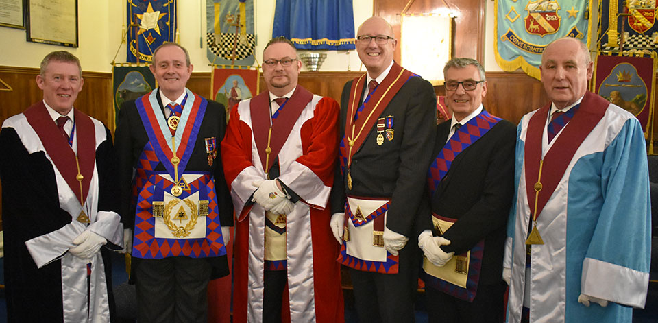 Pictured from left to right at Henry Cook Chapter are; Chris Gray, Tony Hall, Scott Deakin, Gary Rogerson, Stuart Dickinson and Barrie Bray.