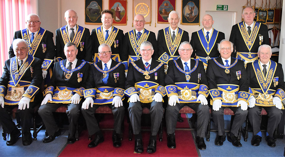 Pictured are the grand officers. Pictured are the grand officers.