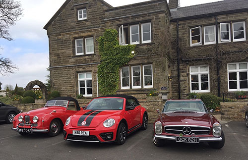 Three classics of different decades. From left to right; Jowett Jupiter, Beetle Cabriolet, Mercedes Pagoda. Three classics of different decades. From left to right; Jowett Jupiter, Beetle Cabriolet, Mercedes Pagoda.