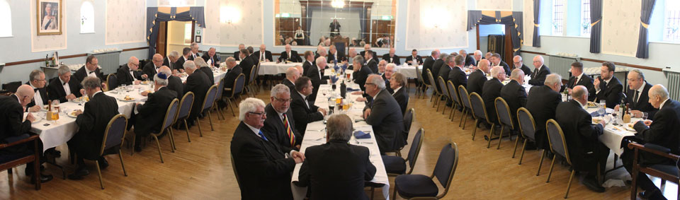 The brethren enjoying the festive board. The brethren enjoying the festive board.
