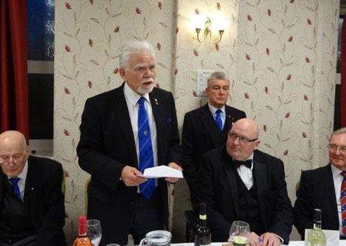 David Randerson responds to his toast. David Randerson responds to his toast.