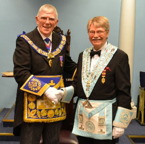 Tony Harrison (left) congratulates Clive Butterworth. Tony Harrison (left) congratulates Clive Butterworth.