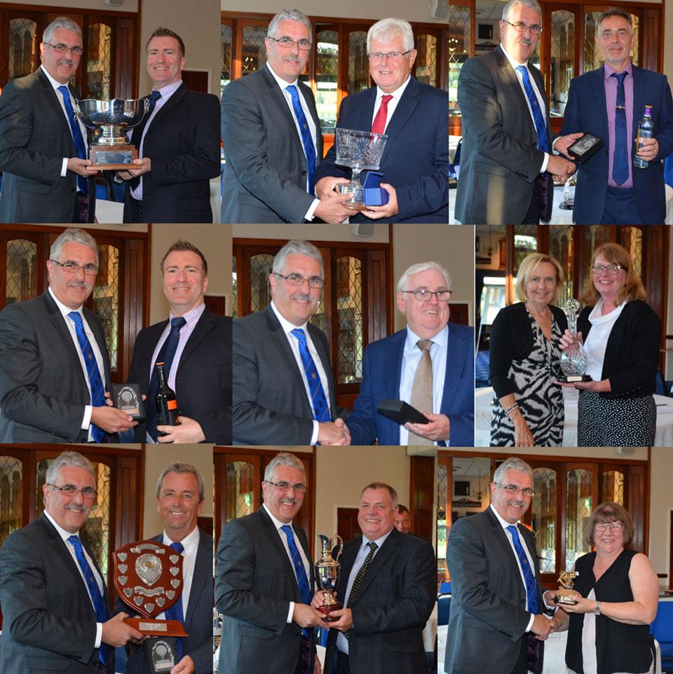 Pictured on the right in each picture are the winners receiving their prizes. top row from left to right., are: Ian White, Alex Roberts and Ian Stanley. Middle row: Ian White, David Finlay and Sue Mazurkiewicz. Bottom row: Ian Holden, Chris Eyres and Sue Burke. Pictured on the right in each picture are the winners receiving their prizes. top row from left to right., are: Ian White, Alex Roberts and Ian Stanley. Middle row: Ian White, David Finlay and Sue Mazurkiewicz. Bottom row: Ian Holden, Chris Eyres and Sue Burke.