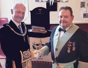 Barry Jameson congratulates David Topping on becoming WM.
