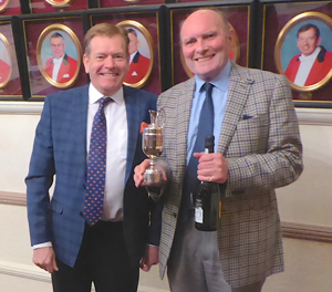 Kevin Poynton (left) presents President’s Trophy to Geoff Johnston. Kevin Poynton (left) presents President’s Trophy to Geoff Johnston.