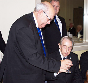 Phillip and Arthur enjoy a well-earned glass of wine. Phillip and Arthur enjoy a well-earned glass of wine.