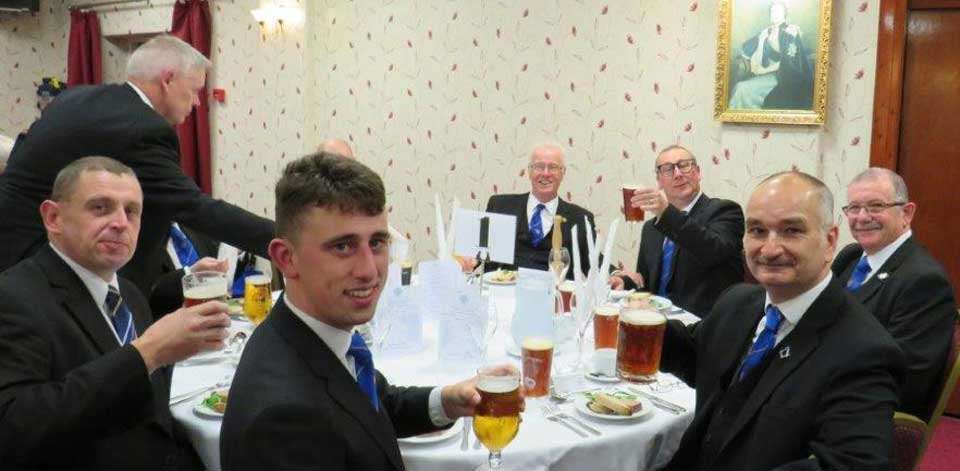 Pictured at the festive board, are: Geoff Pritchard, Scott Coxey, Steve Willingham, Shaun Haynes, Niall Coxey and Jon Evans. Pictured at the festive board, are: Geoff Pritchard, Scott Coxey, Steve Willingham, Shaun Haynes, Niall Coxey and Jon Evans.