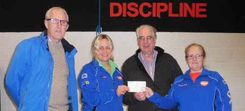 Steve Williams presenting the donation of £500 to Lancashire TAAG. Steve Williams presenting the donation of £500 to Lancashire TAAG.