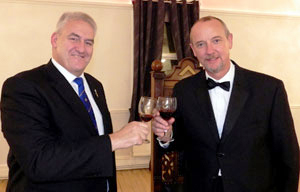 Andy Steel (right) toasts Andrew Whittle. Andy Steel (right) toasts Andrew Whittle.