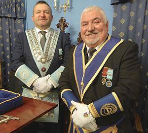 Andrew (left) with proud dad Len. Andrew (left) with proud dad Len.