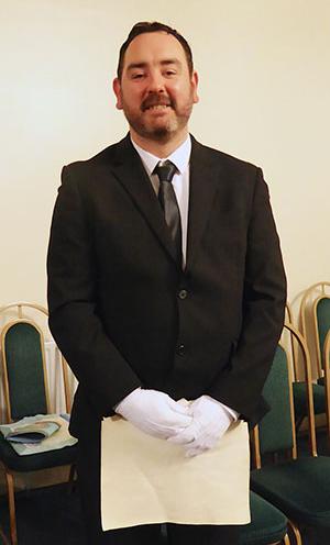 Newly married entered apprentice Andrew Aitchison. Newly married entered apprentice Andrew Aitchison.