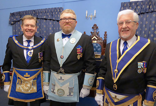 Pictured from left to right, are; Kevin Poynton, Alan Ledger and master elect Eric Carroll. Pictured from left to right, are; Kevin Poynton, Alan Ledger and master elect Eric Carroll.