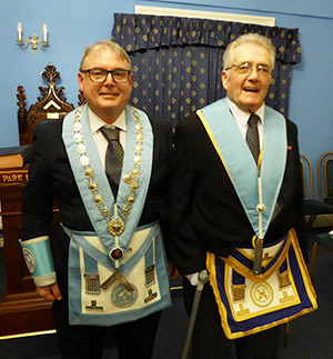 Peter Ryan (left) welcomes master elect Geoffrey Cowan. Peter Ryan (left) welcomes master elect Geoffrey Cowan.