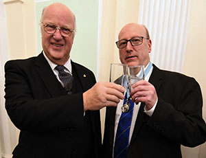 Stephen Walls (left) with Graham Robinson. Stephen Walls (left) with Graham Robinson.