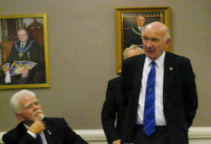 Don Richardson replying to the toast to his health. Don Richardson replying to the toast to his health.