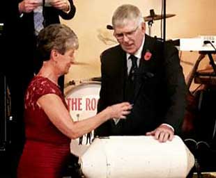 Tony and Maureen draw the raffle at the Charity Stewards Dinner. Tony and Maureen draw the raffle at the Charity Stewards Dinner.