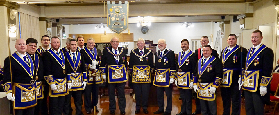 Tony Harrison (centre), Philip Gunning (centre left), David Randerson (centre right) with the Provincial team at the centenary meeting. Tony Harrison (centre), Philip Gunning (centre left), David Randerson (centre right) with the Provincial team at the centenary meeting.
