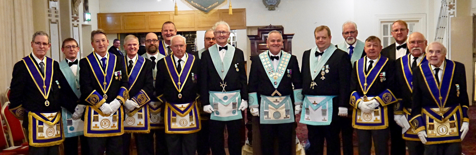 Members of Great Marton Lodge at the centenary meeting. Members of Great Marton Lodge at the centenary meeting.