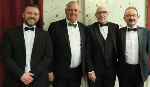 Pictured left to right, are: The working tools team with the new master, David Hodge, Mark Spragg, Jon Davies and Paul Smedley. Pictured left to right, are: The working tools team with the new master, David Hodge, Mark Spragg, Jon Davies and Paul Smedley.