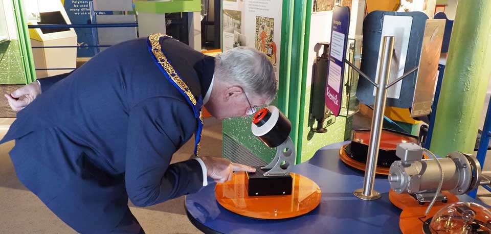 Tony is pictured checking his eyesight! Tony is pictured checking his eyesight!