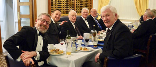 Senior warden Bob Marsden (left) and his guests enjoying the festive board. Senior warden Bob Marsden (left) and his guests enjoying the festive board.